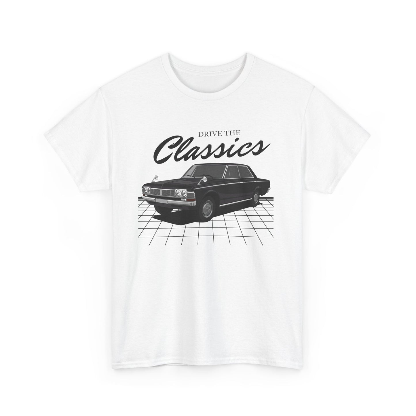 Show your love for the luxurious and boxy third-gen Toyota Crown (S50, 1967–1971). This T-shirt features a sharp retro illustration of Japan’s premium executive sedan from the Showa era – a timeless icon of style and class.