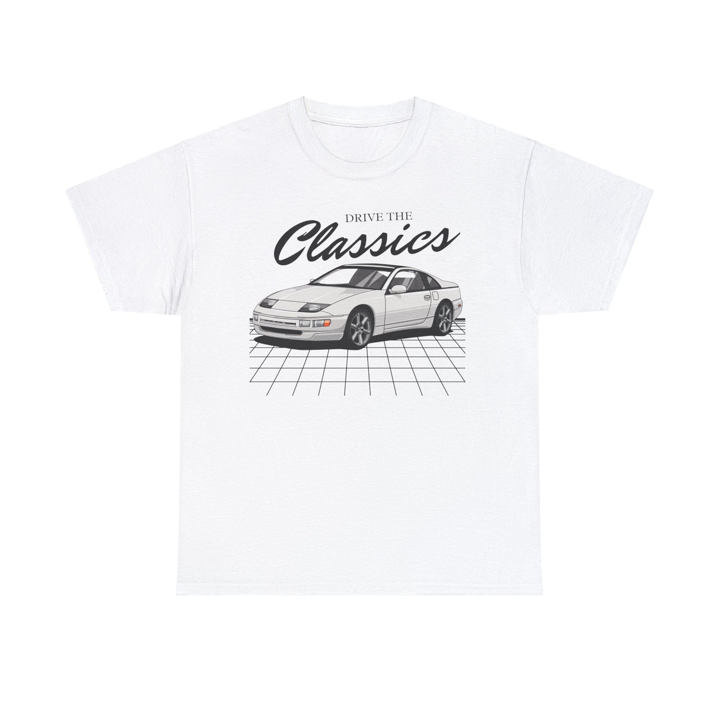 Nissan 300ZX Z32 Classic T-Shirt – white cotton shirt featuring the Nissan 300ZX Z32 (1989–2000) with distinctive design and performance features, designed for Japanese sports car enthusiasts