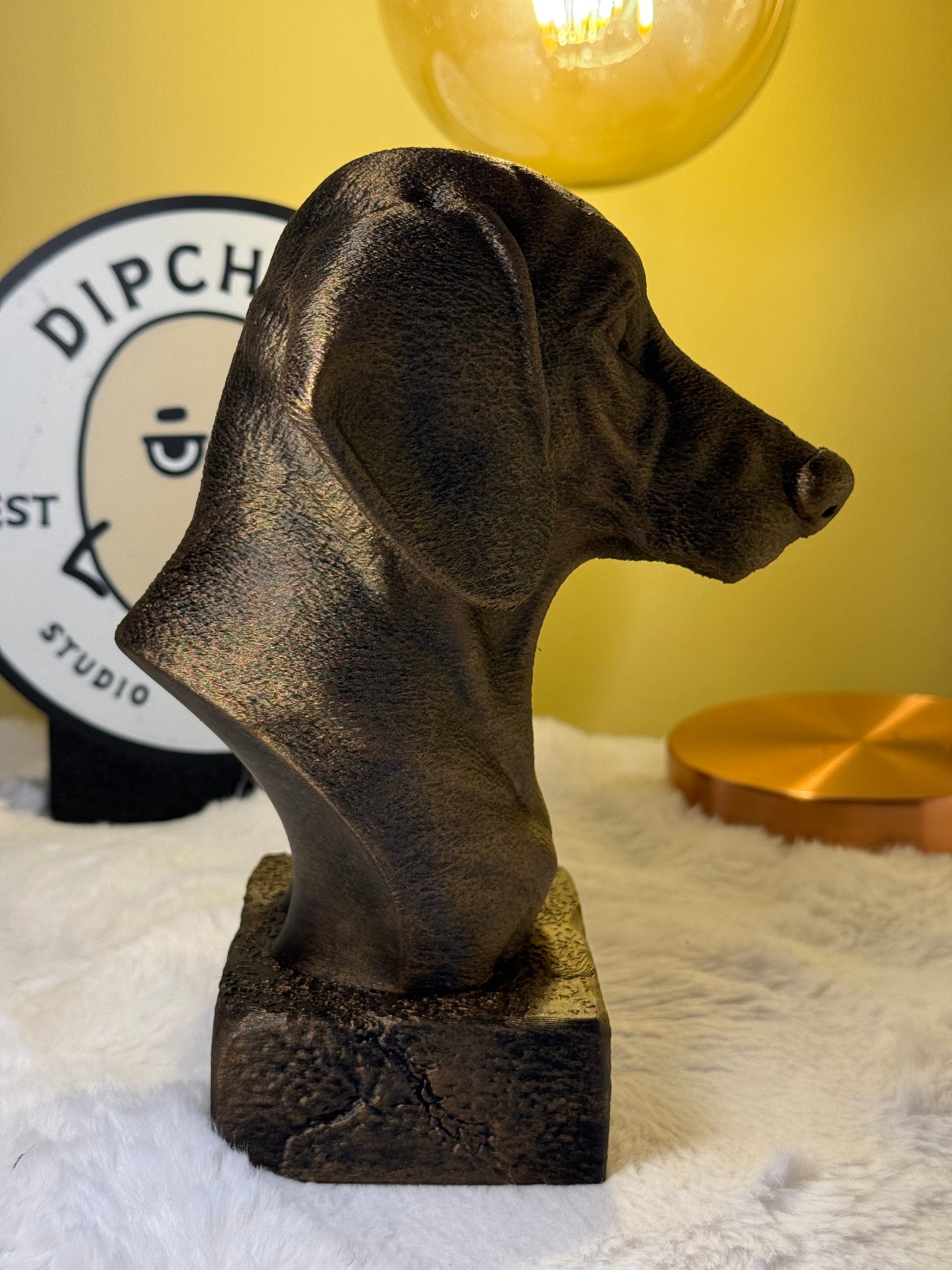 Dachshund full antique bust sculpture – 3D printed Dachshund statue, collectible home decor gift