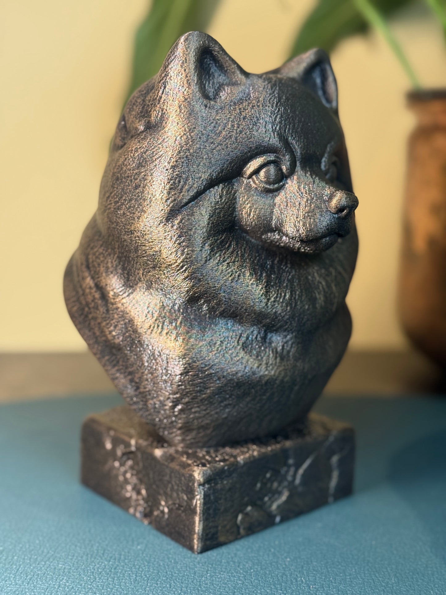 Pomeranian full antique bust sculpture – 3D printed Pomeranian statue, collectible home decor gift