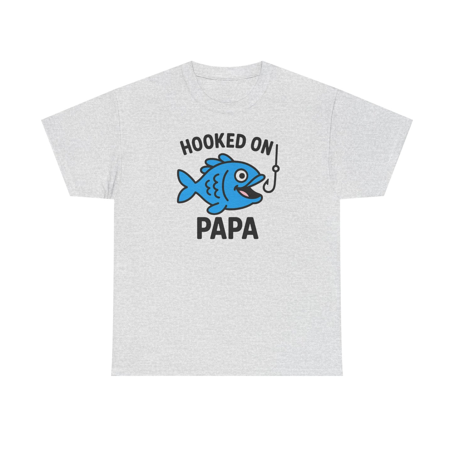 For the dad who’s always fishing for love—or just out on the lake. Celebrate Father’s Day with this fun “Hooked on Papa” tee: perfect for dads who love fishing, puns, and being your hero.