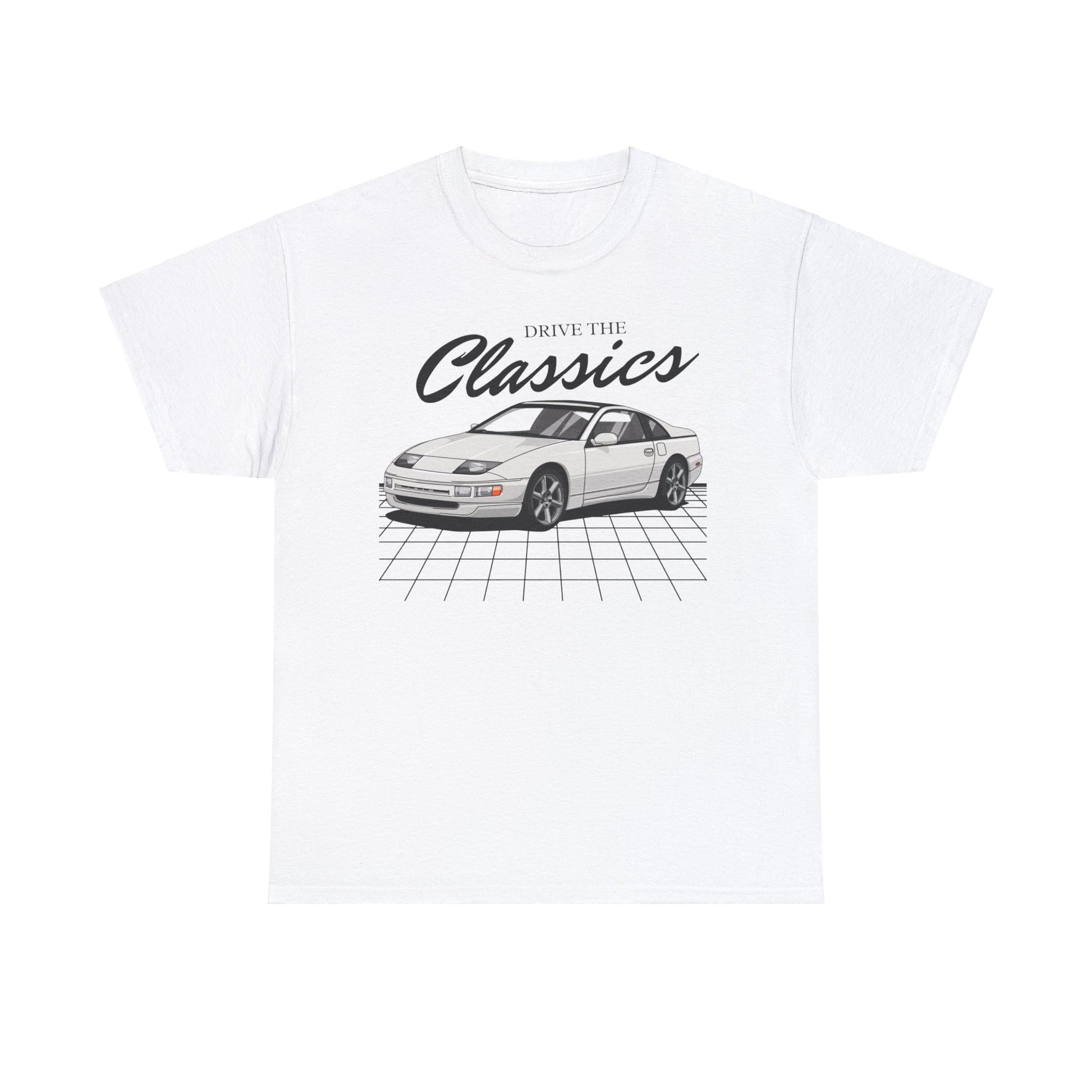 Nissan 300ZX Z32 Classic T-Shirt – white cotton shirt featuring the Nissan 300ZX Z32 (1989–2000) with distinctive design and performance features, designed for Japanese sports car enthusiasts
