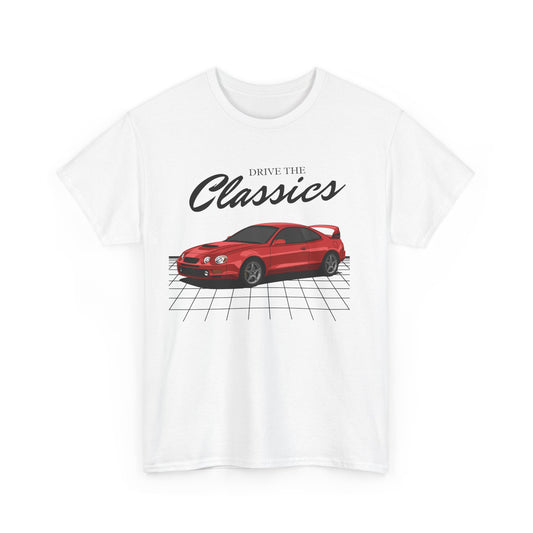 Built for rally domination – the Celica GT-Four (ST205, 1994–1999) came with turbocharged AWD performance and aggressive styling. Now featured in this shirt for true JDM and WRC fans.
