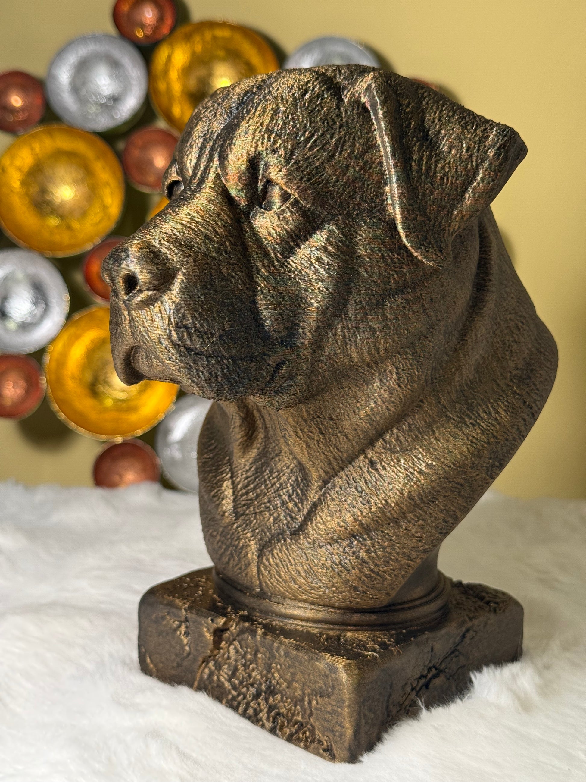 Alabai Central Asian Shepherd side view antique style bust – Alabai Central Asian Shepherd 3D printed dog statue home decor