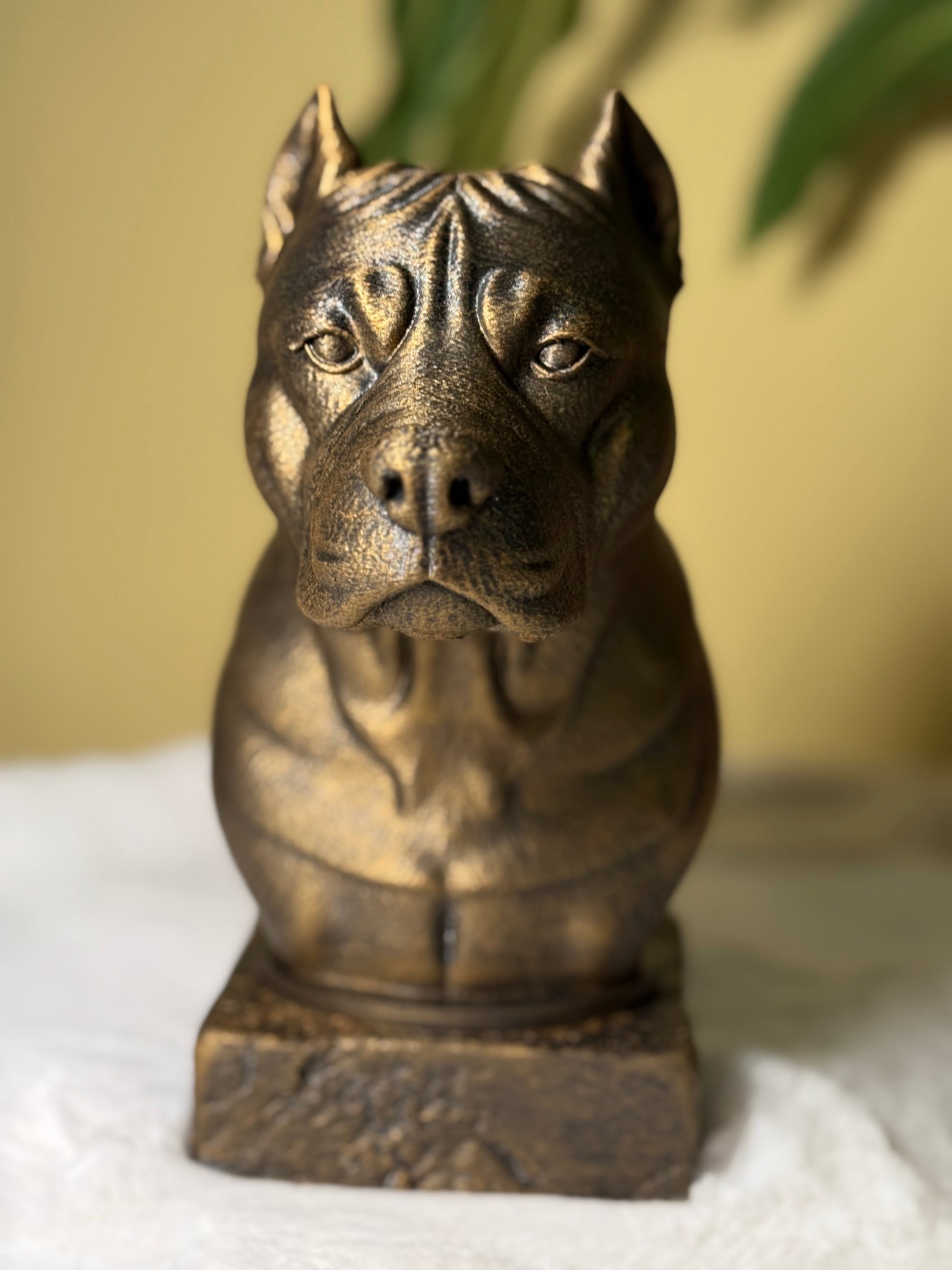American Stafford antique bust – hand-painted 3D print dog statue collectible decor