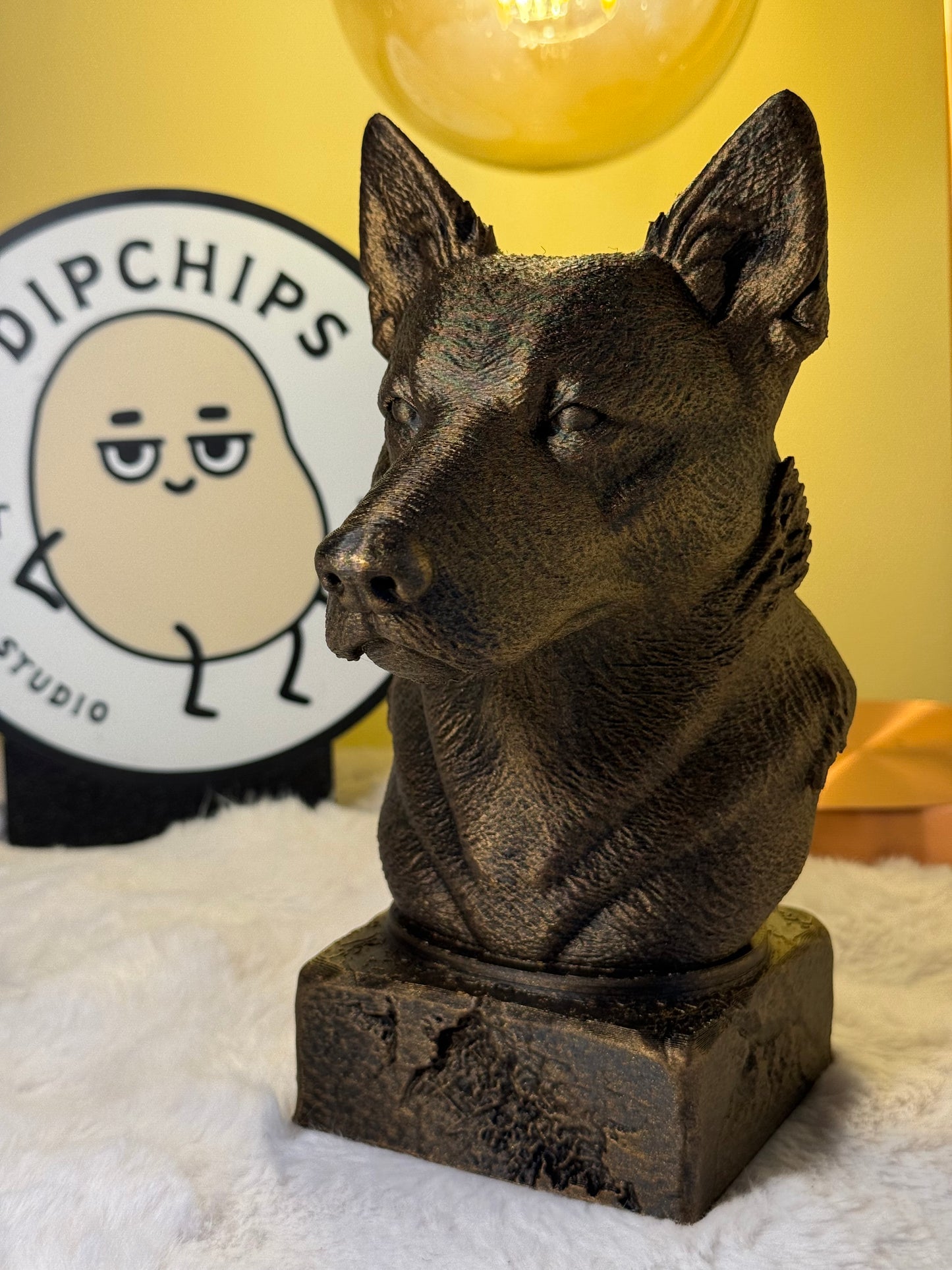 Australian Cattle Dog antique bust – hand-painted 3D print dog statue collectible decor