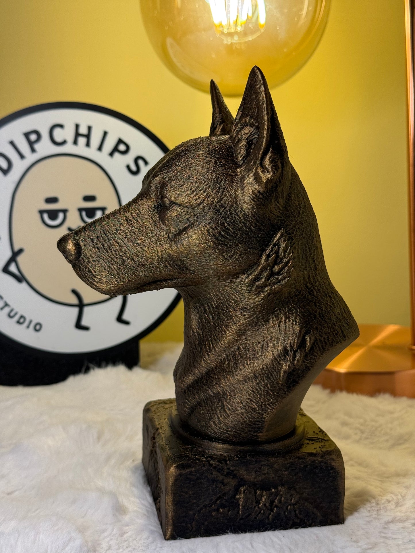 Australian Cattle Dog side view antique style bust – Australian Cattle Dog 3D printed dog statue home decor