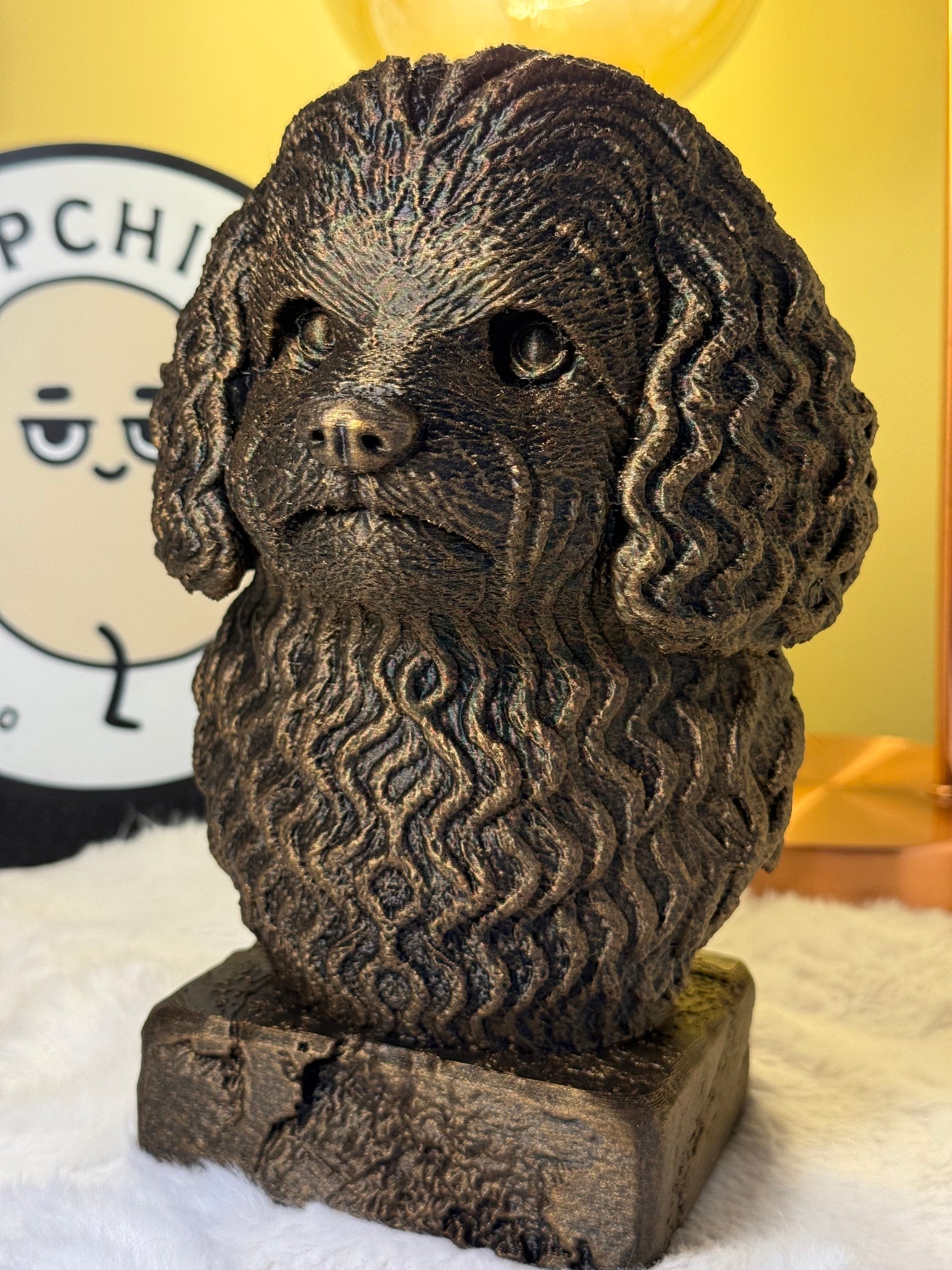 Bolonka antique bust – hand-painted 3D print dog statue collectible decor