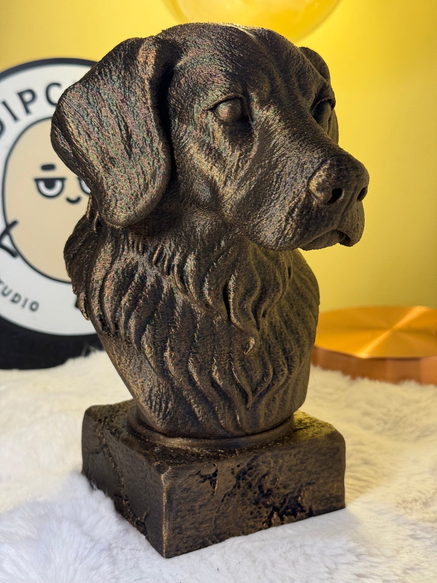 Brittany Spaniel side view antique style bust – Brittany Spaniel 3D printed dog statue home decor