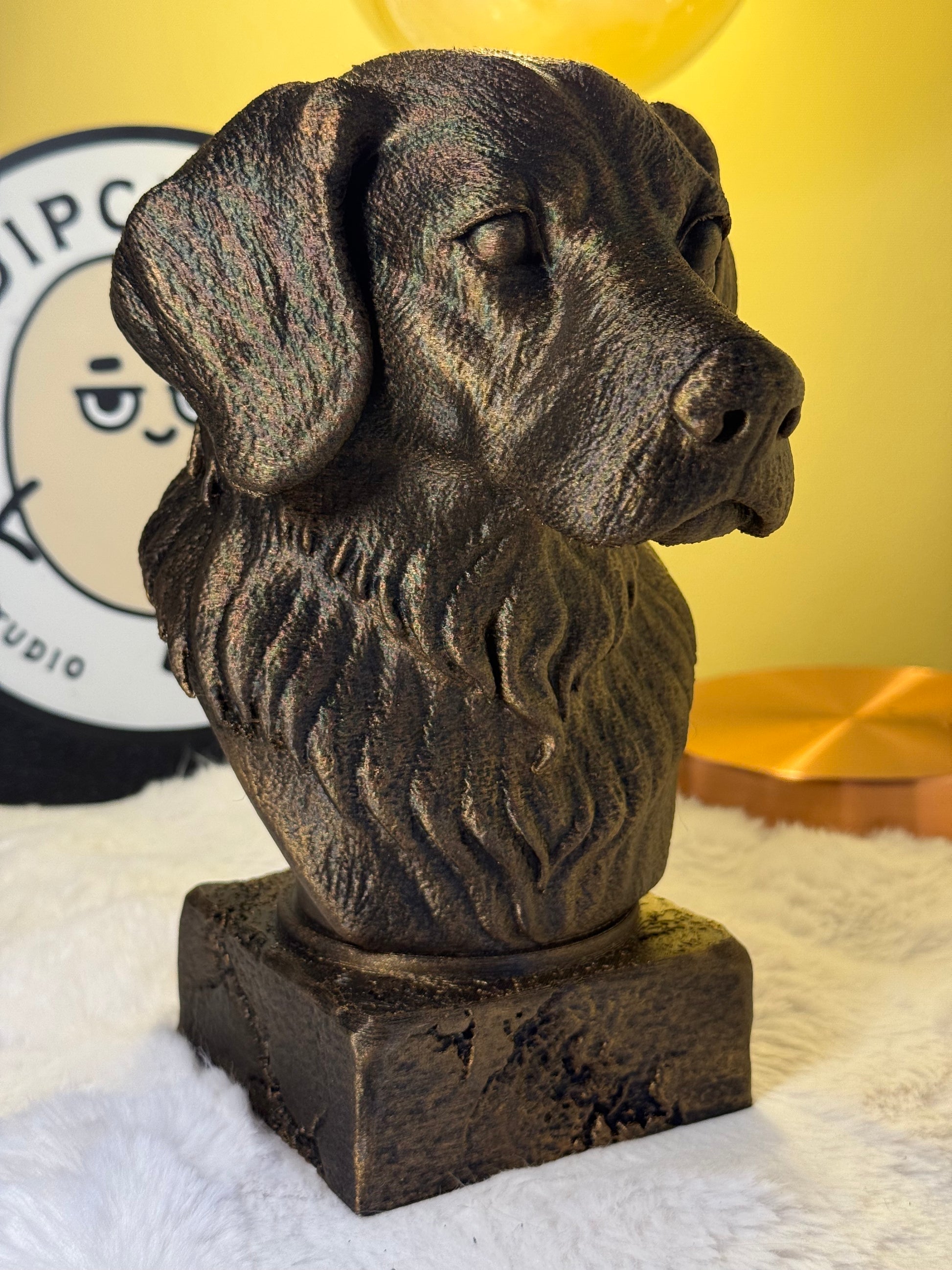 Brittany Spaniel side view antique style bust – Brittany Spaniel 3D printed dog statue home decor