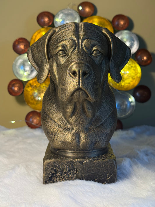 Cane Corso Spitsoren antique bust – hand-painted 3D print dog statue collectible decor
