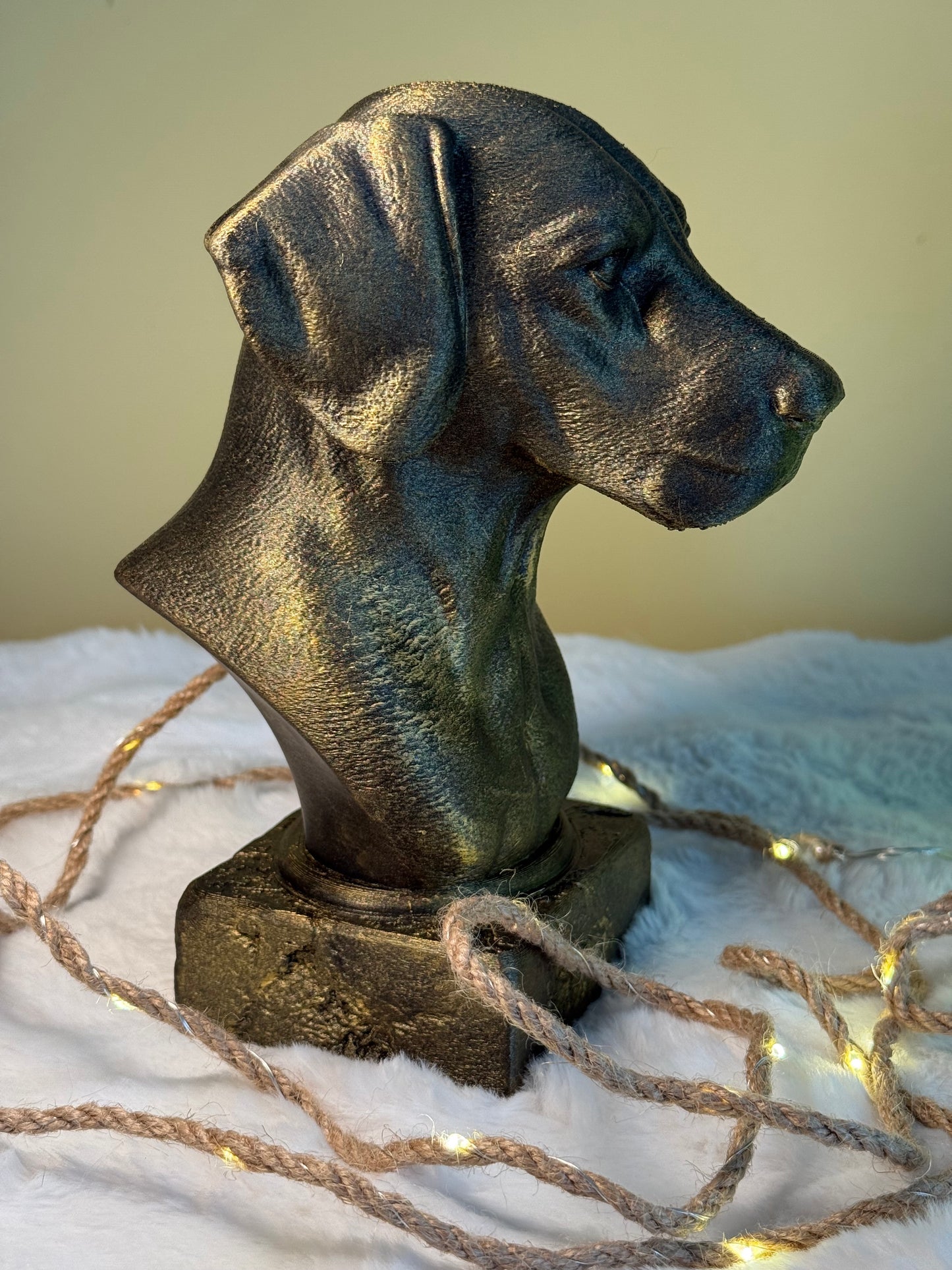 Dalmatian side view antique style bust – Dalmatian 3D printed dog statue home decor