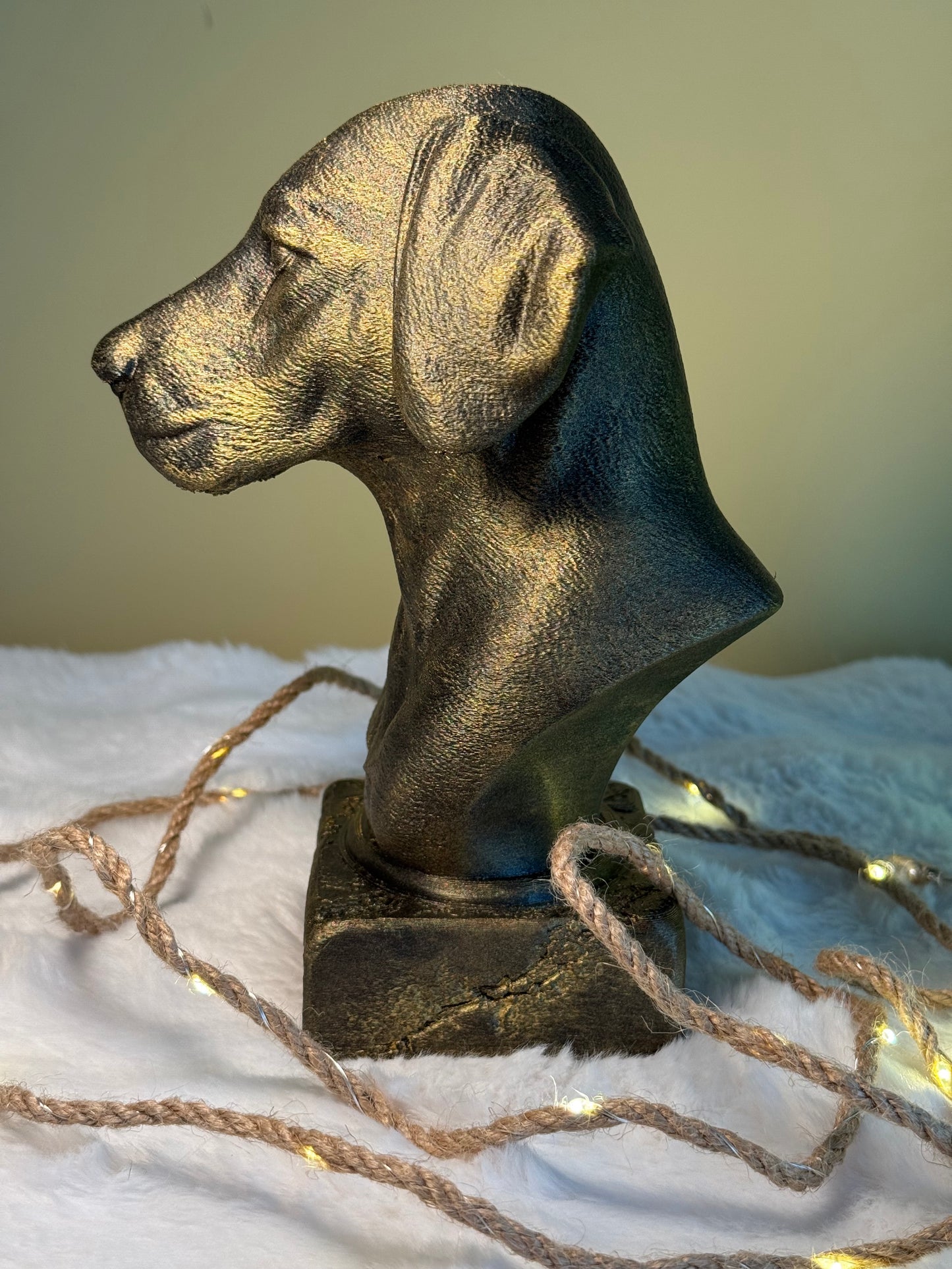 Dalmatian bust detail – antique finish hand-painted 3D print sculpture for dog lovers