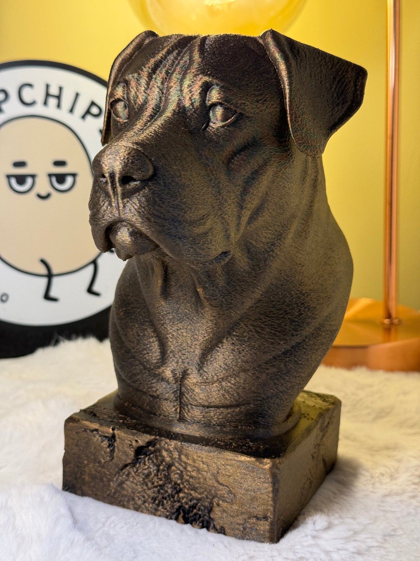 Dogo Argentino full antique bust sculpture – 3D printed Dogo Argentino statue, collectible home decor gift