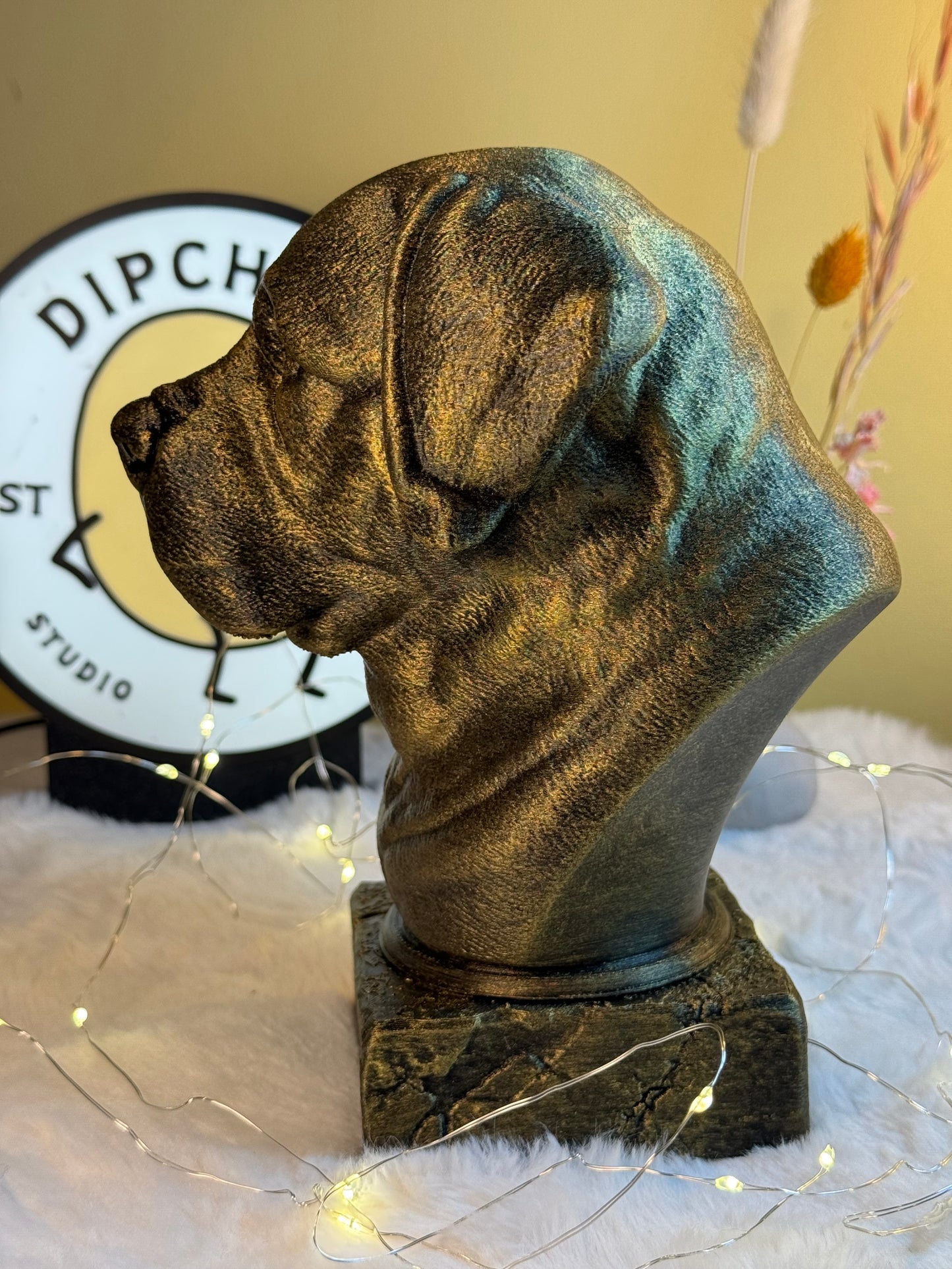 Saint Bernard Dog Antique Bust