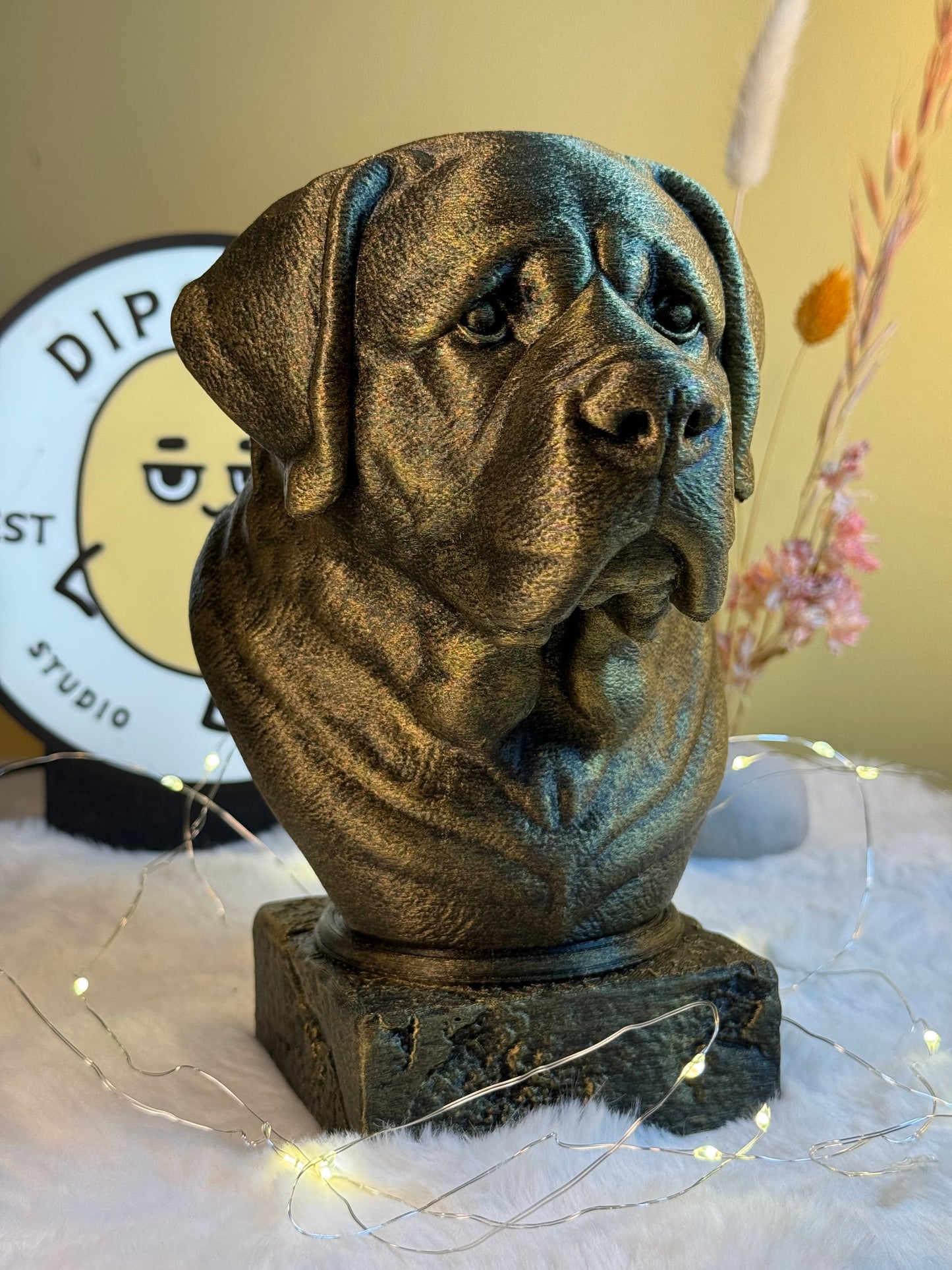 Saint Bernard Dog Antique Bust