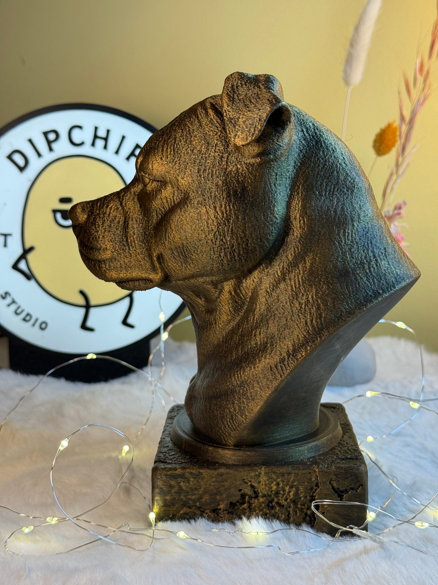 Staffordshire Bull Terrier Antique Bust