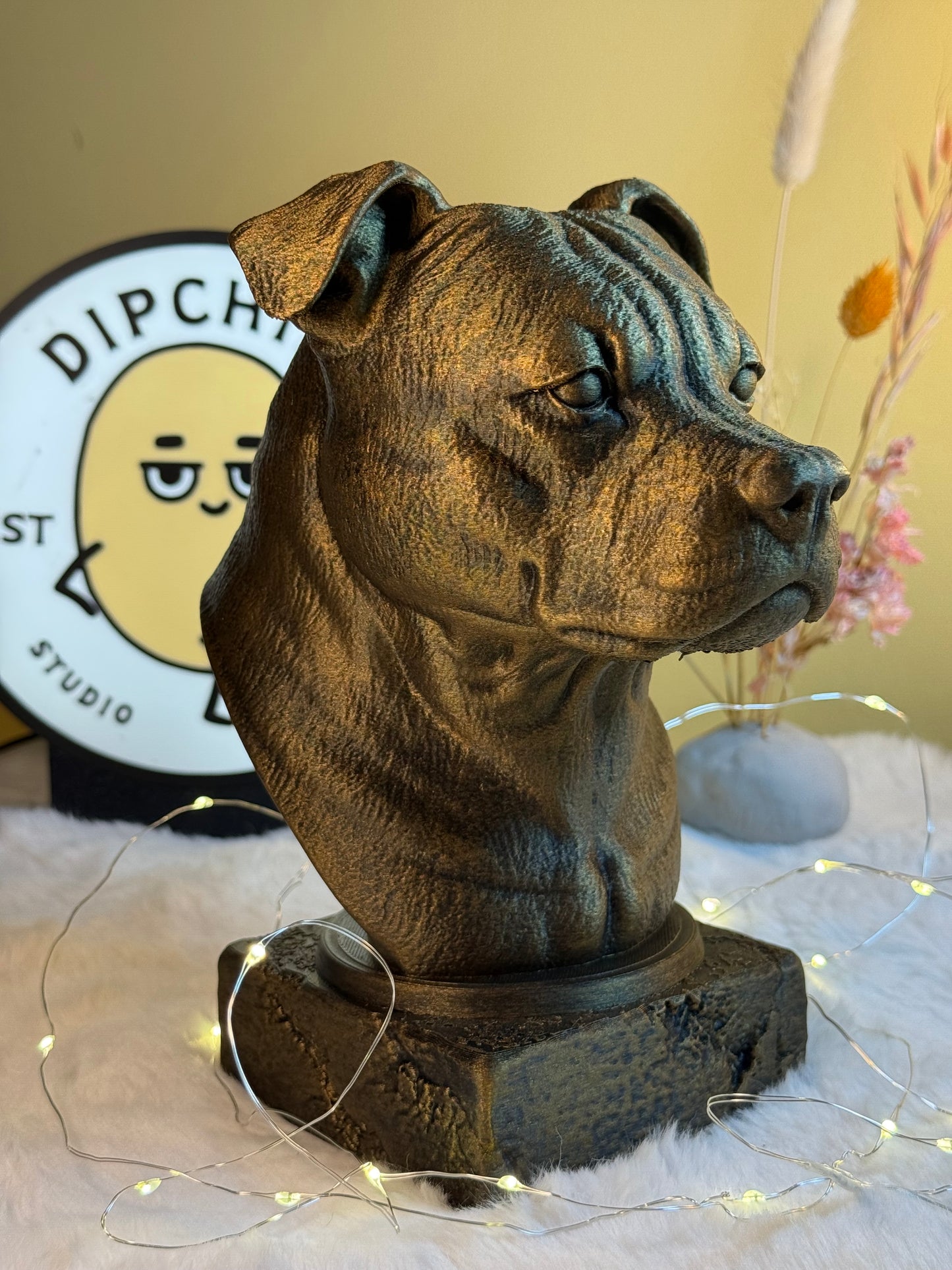 Staffordshire Bull Terrier Antique Bust