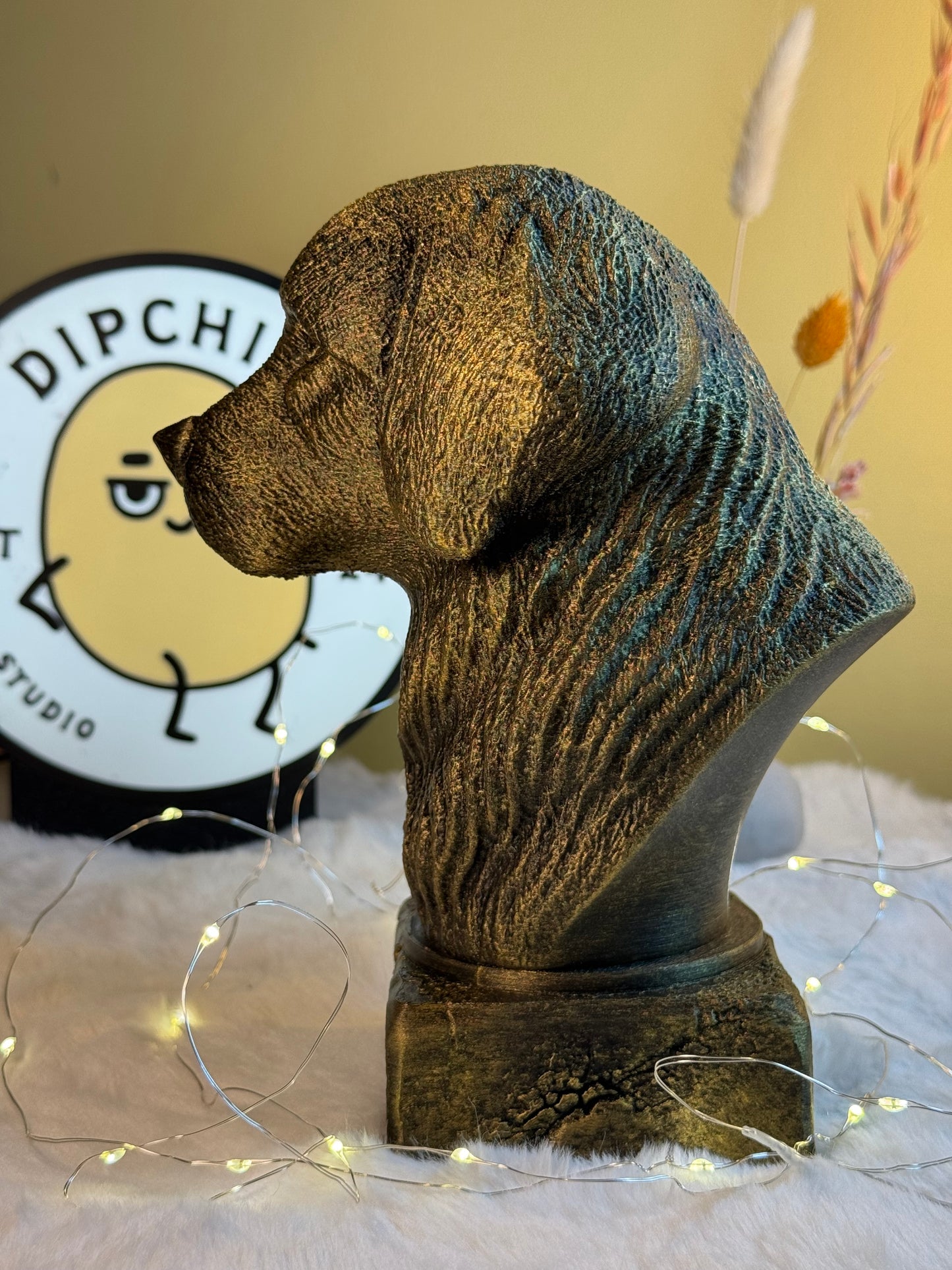 Tibetan Spaniel Antique Bust