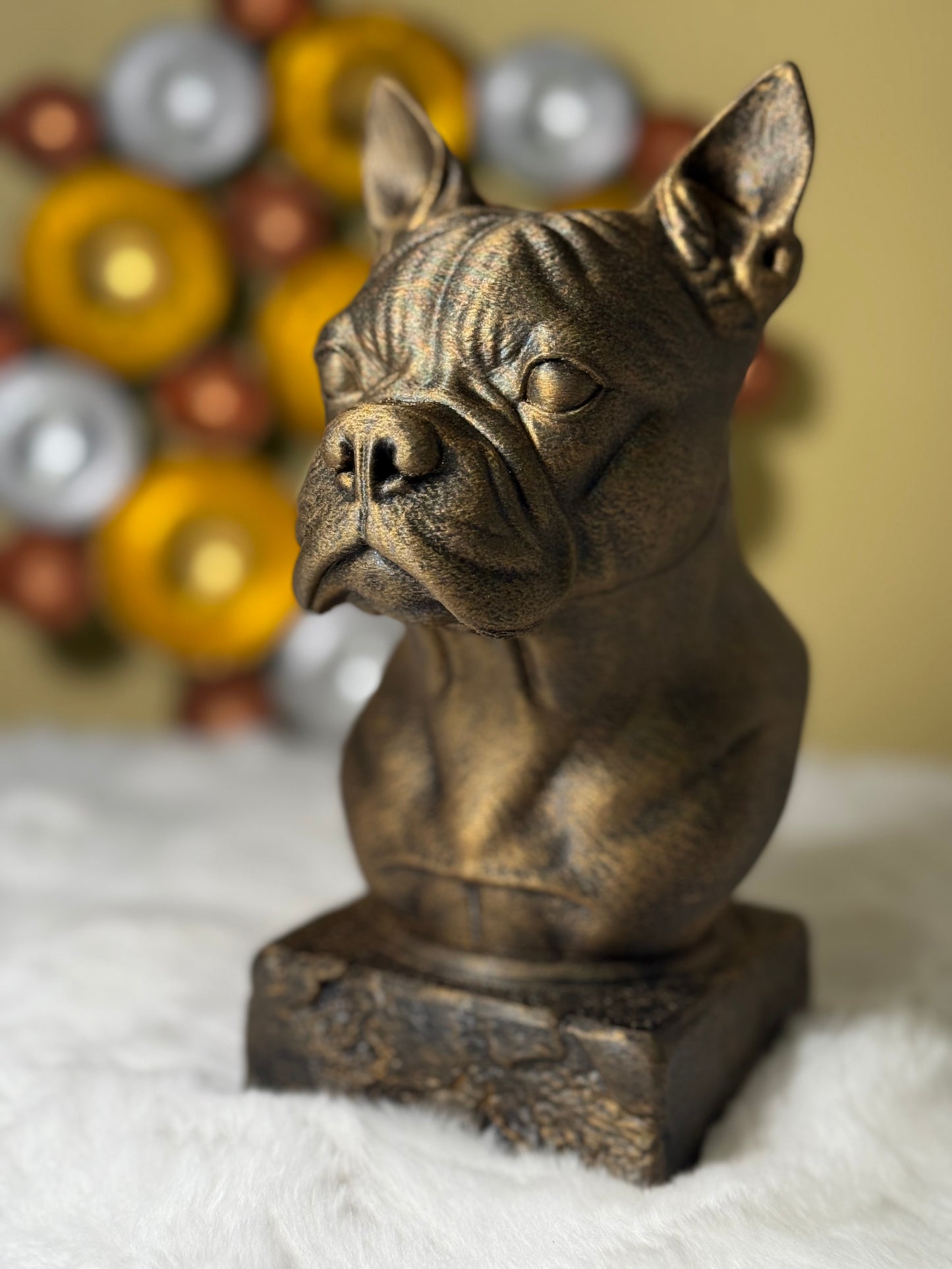 Boston Terrier Antique Bust