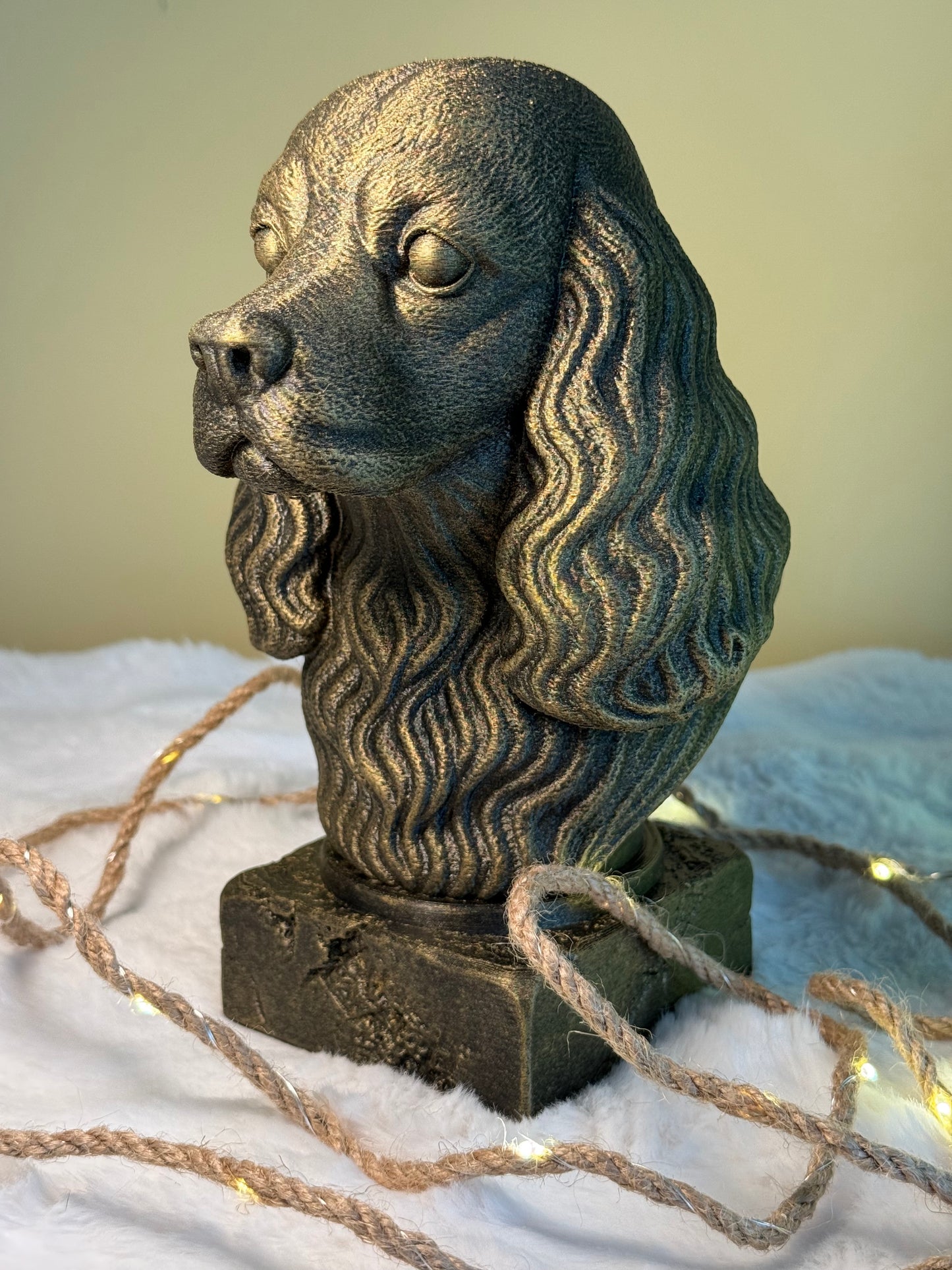 American Cocker Spaniel Antique Bust