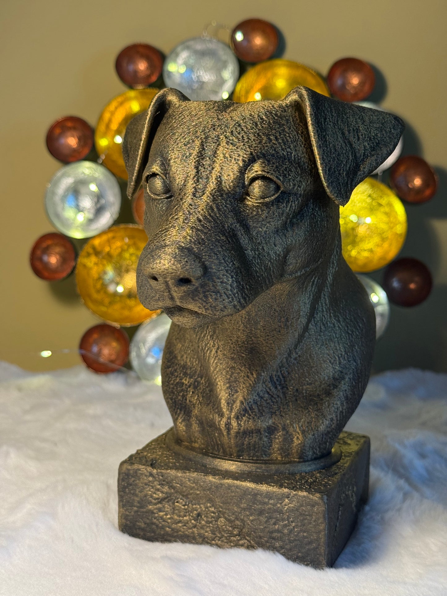 Jack Russel antique bust – hand-painted 3D print dog statue collectible decor