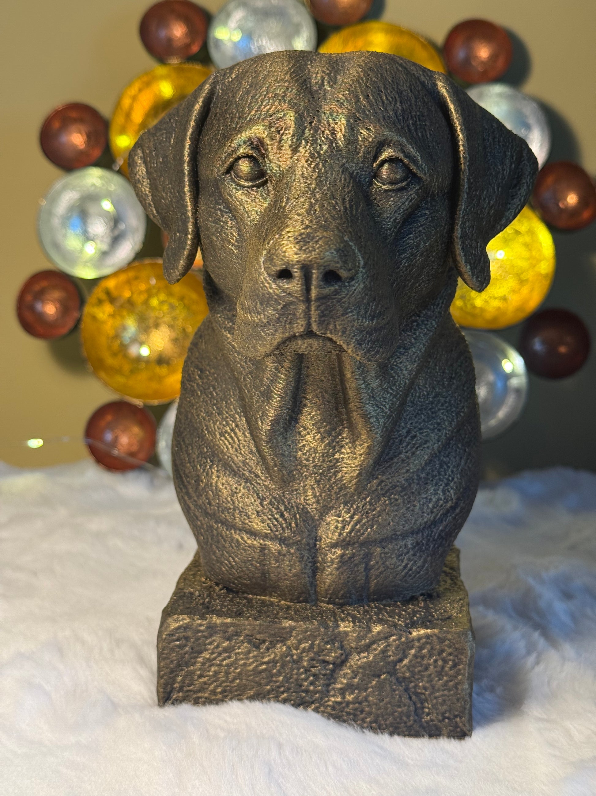 Labrador side view antique style bust – Labrador 3D printed dog statue home decor