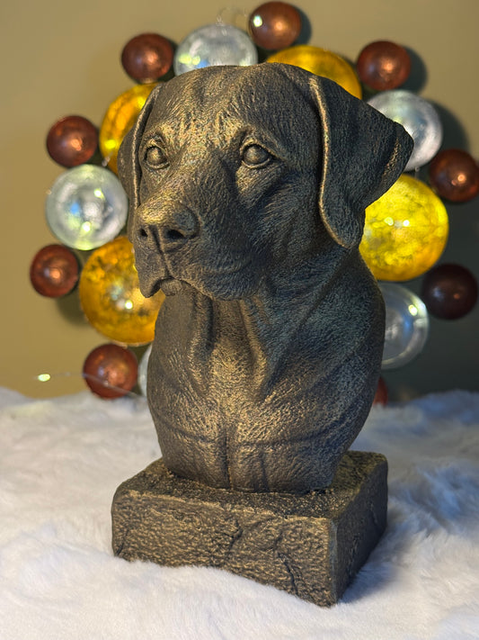 Labrador antique bust – hand-painted 3D print dog statue collectible decor