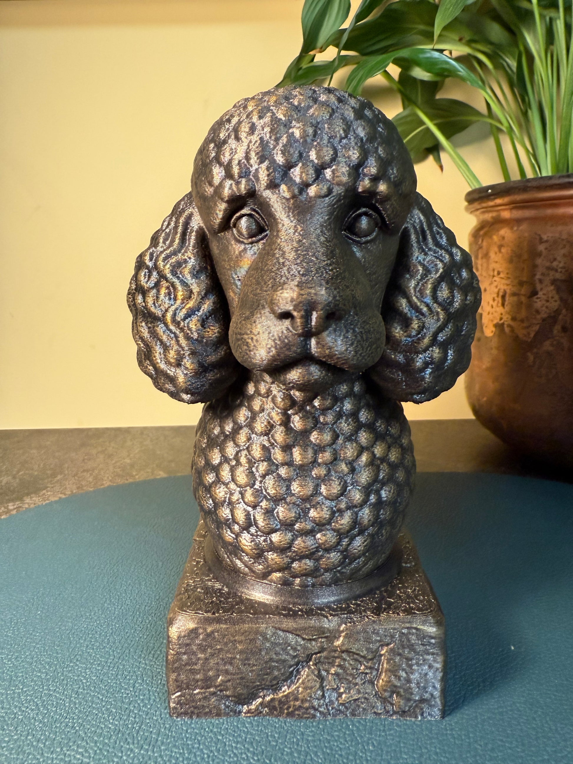 Poodle antique bust – hand-painted 3D print dog statue collectible decor